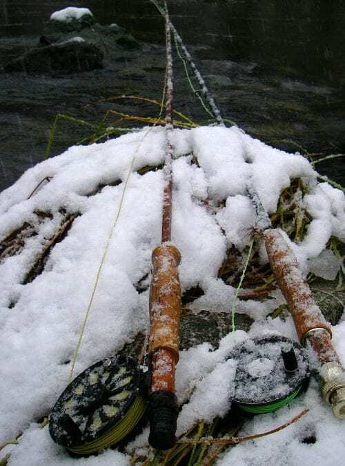 Fly rods in the snow