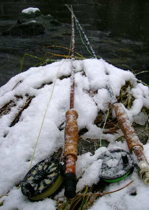 Fly rods in the snow