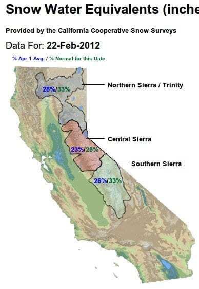 California Snowpack Map