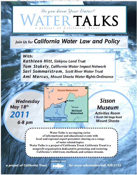 May 18th Water Talks May 18th Water Talks